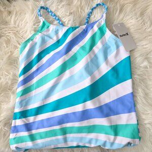 NWT Super Cute Girl's Hurley One-Piece Swimsuit, Size 14-16, Teal and Green